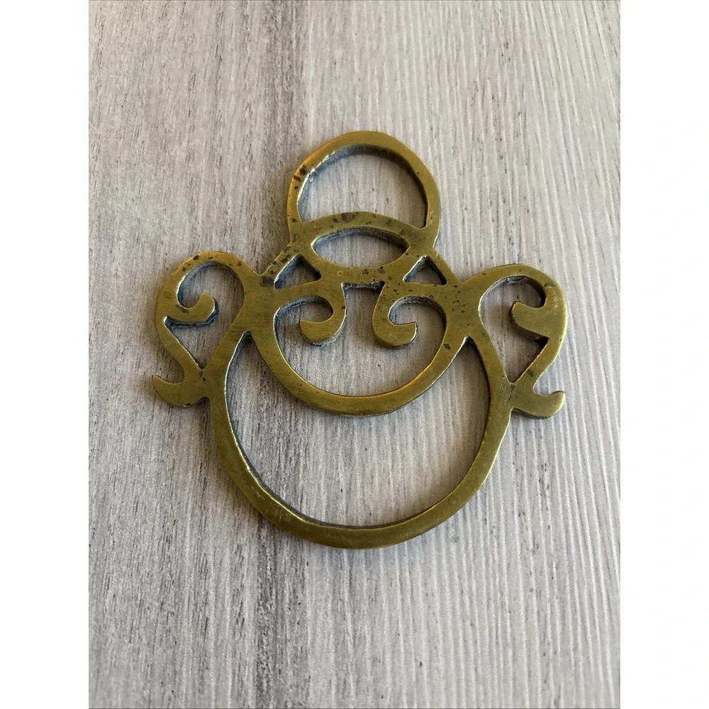 Vintage Brass Trivet Hot‎ Plate 3.5